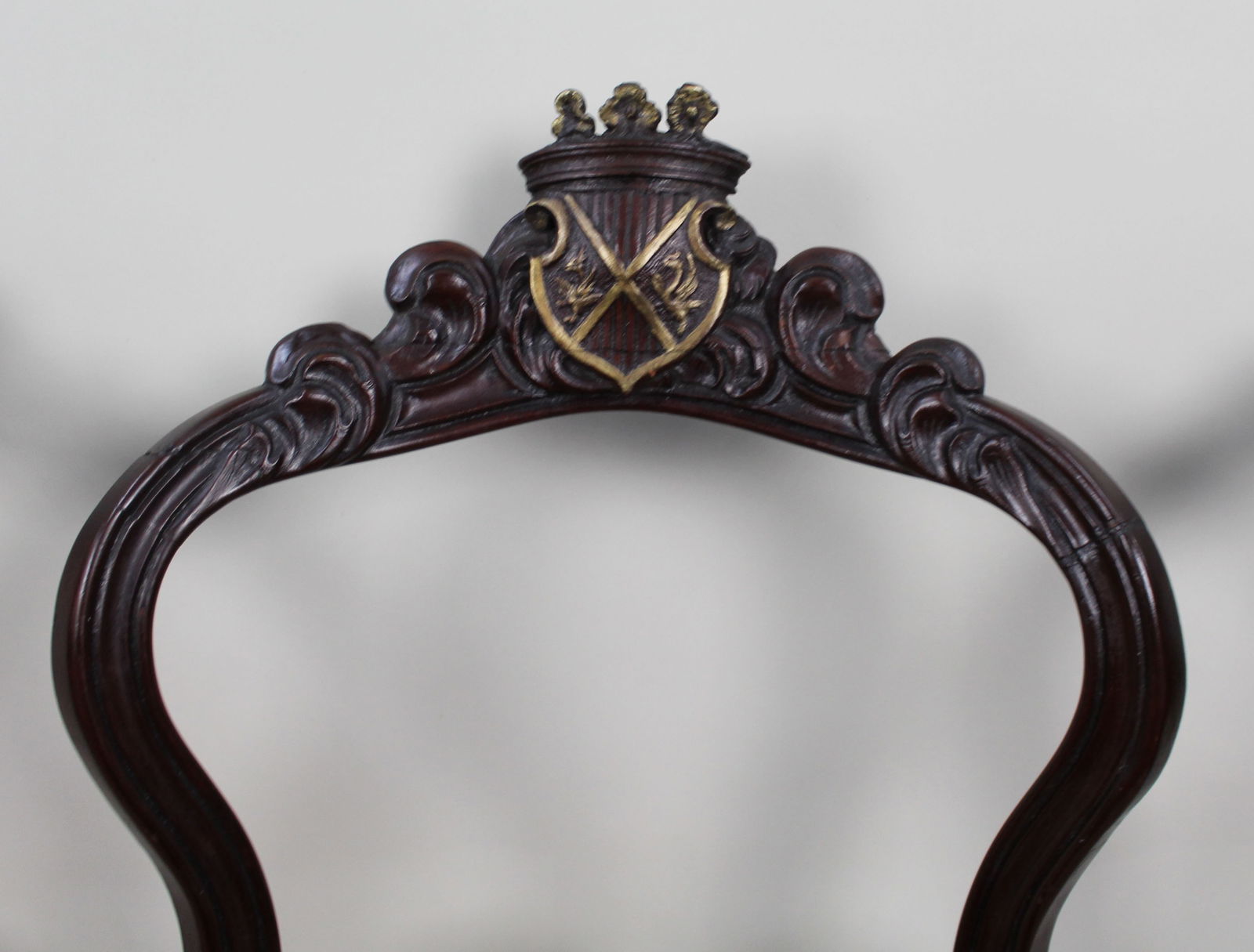 Set of 4 Victorian Heraldic Crested Chairs c.1850 - 8