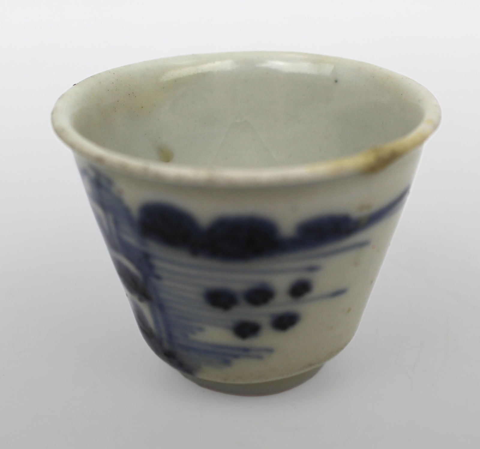 Late Qing Chinese Blue and White Porcelain Teacup, Circa 1880: Title: Late Qing Chinese Blue and White Porcelain Teacup, Circa 1880 Description: Late Qing Chinese Blue and White Porcelain Teacup, Circa 1880 A small Chinese porcelain teacup dating