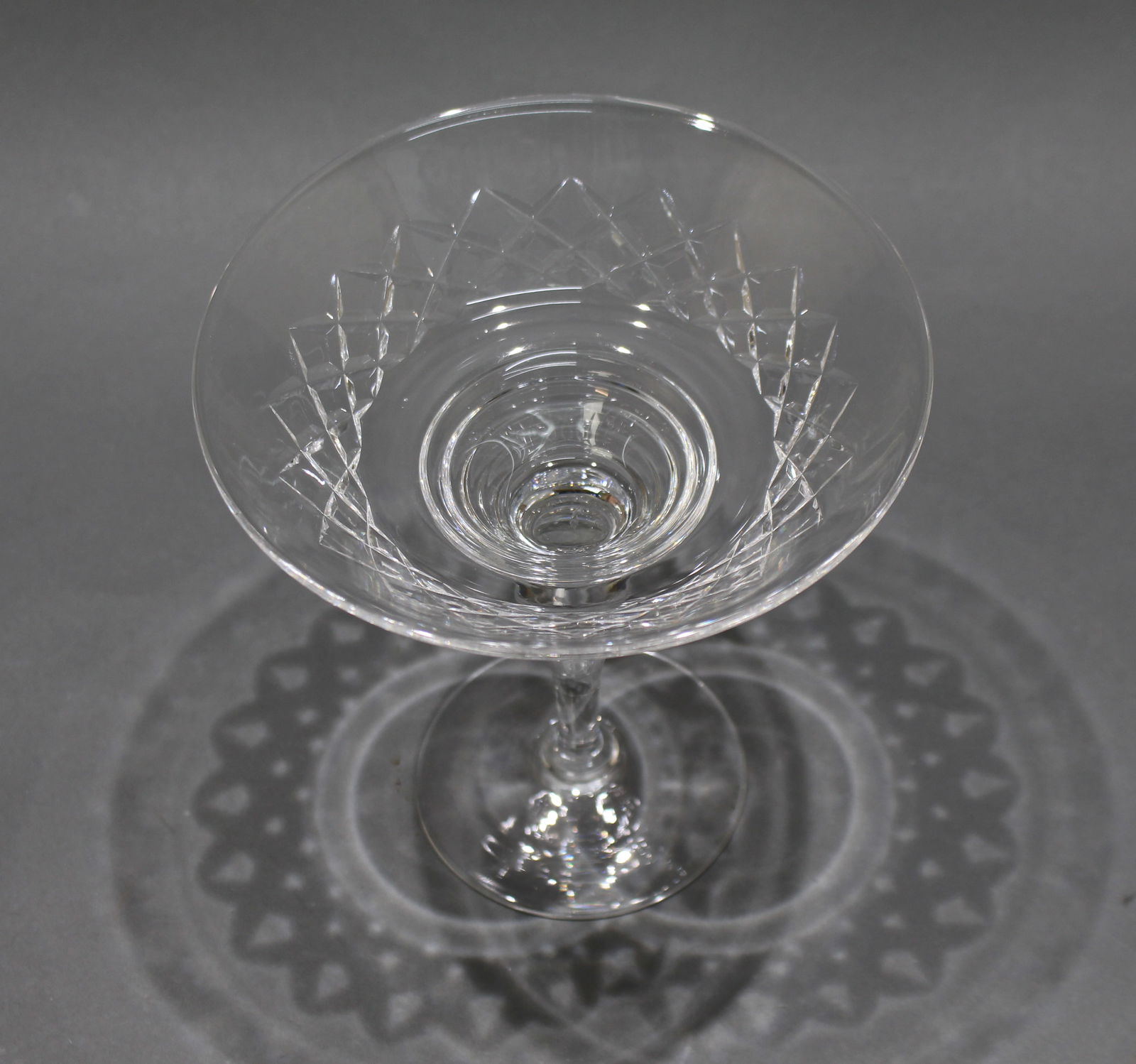 Vintage Cut Glass Crystal Tazza - 2