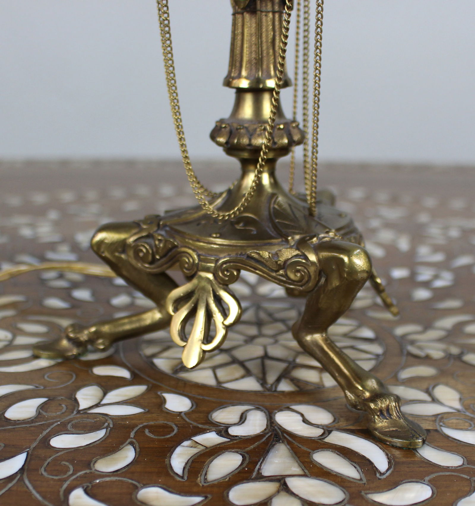 Vintage Gilt Brass Table Lamp – Neoclassical Revival, c.1930 - 5