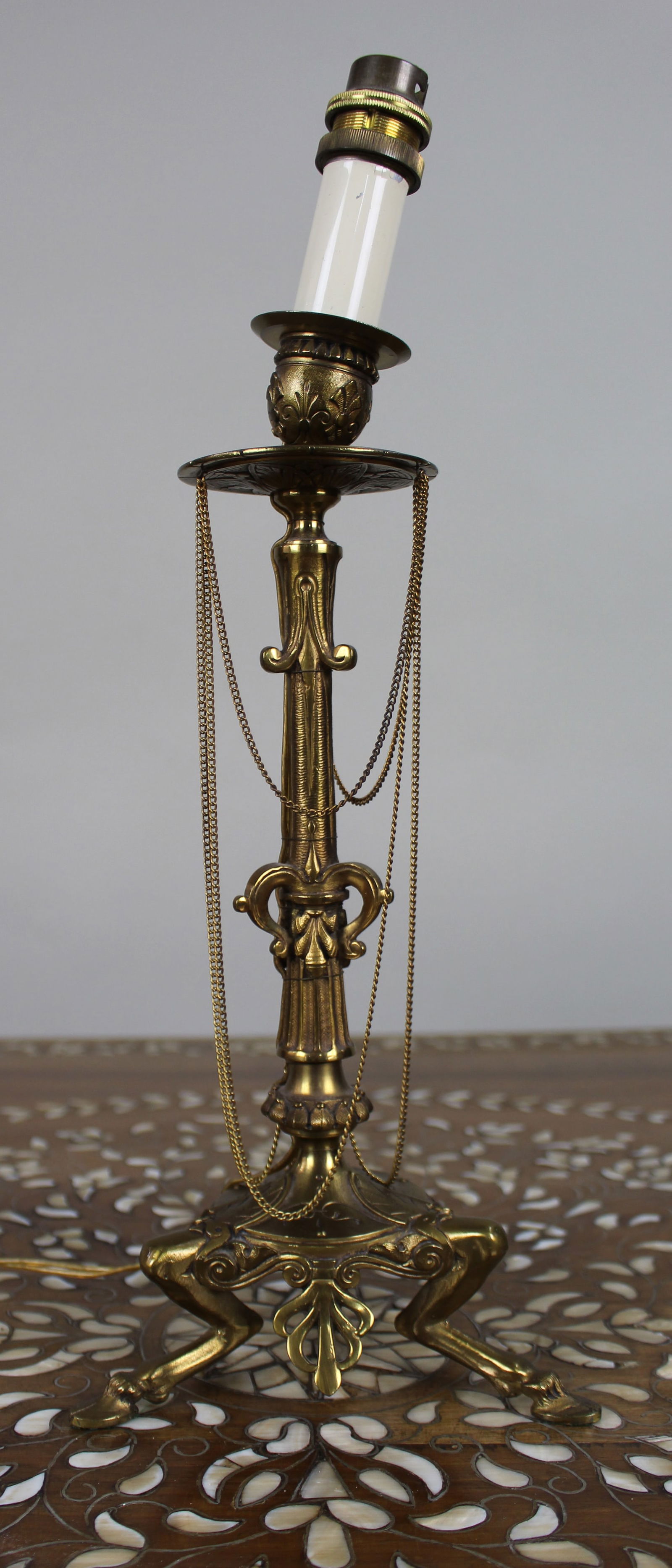 Vintage Gilt Brass Table Lamp – Neoclassical Revival, c.1930 - 6