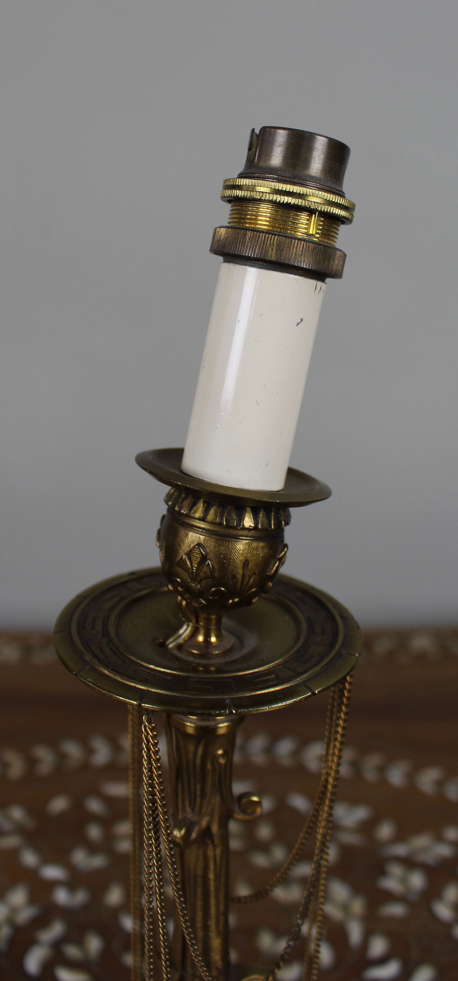 Vintage Gilt Brass Table Lamp – Neoclassical Revival, c.1930 - 9