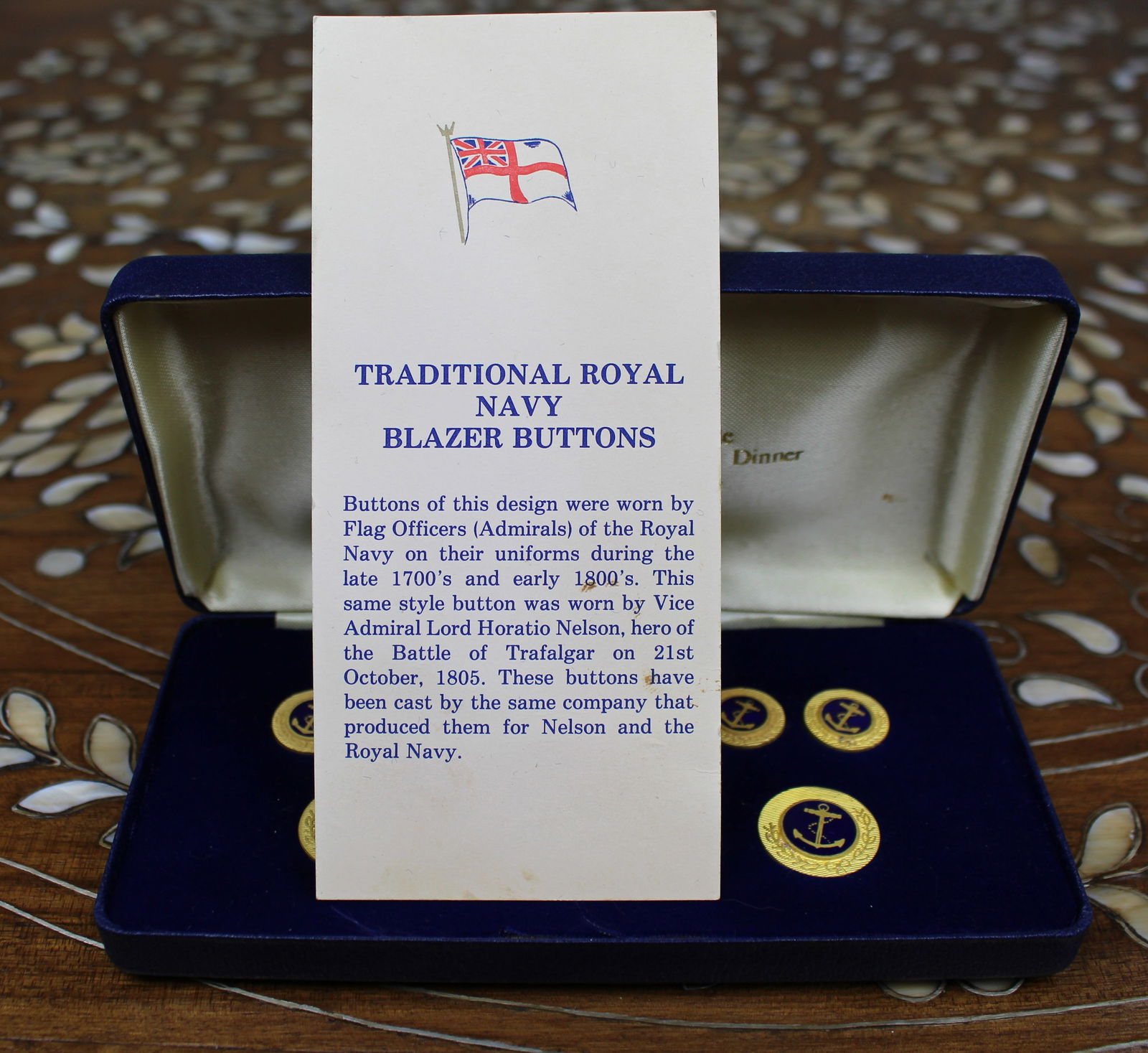 Cased Traditional Royal Navy Blazer Buttons – HMS Ark Royal, 1987 - 3