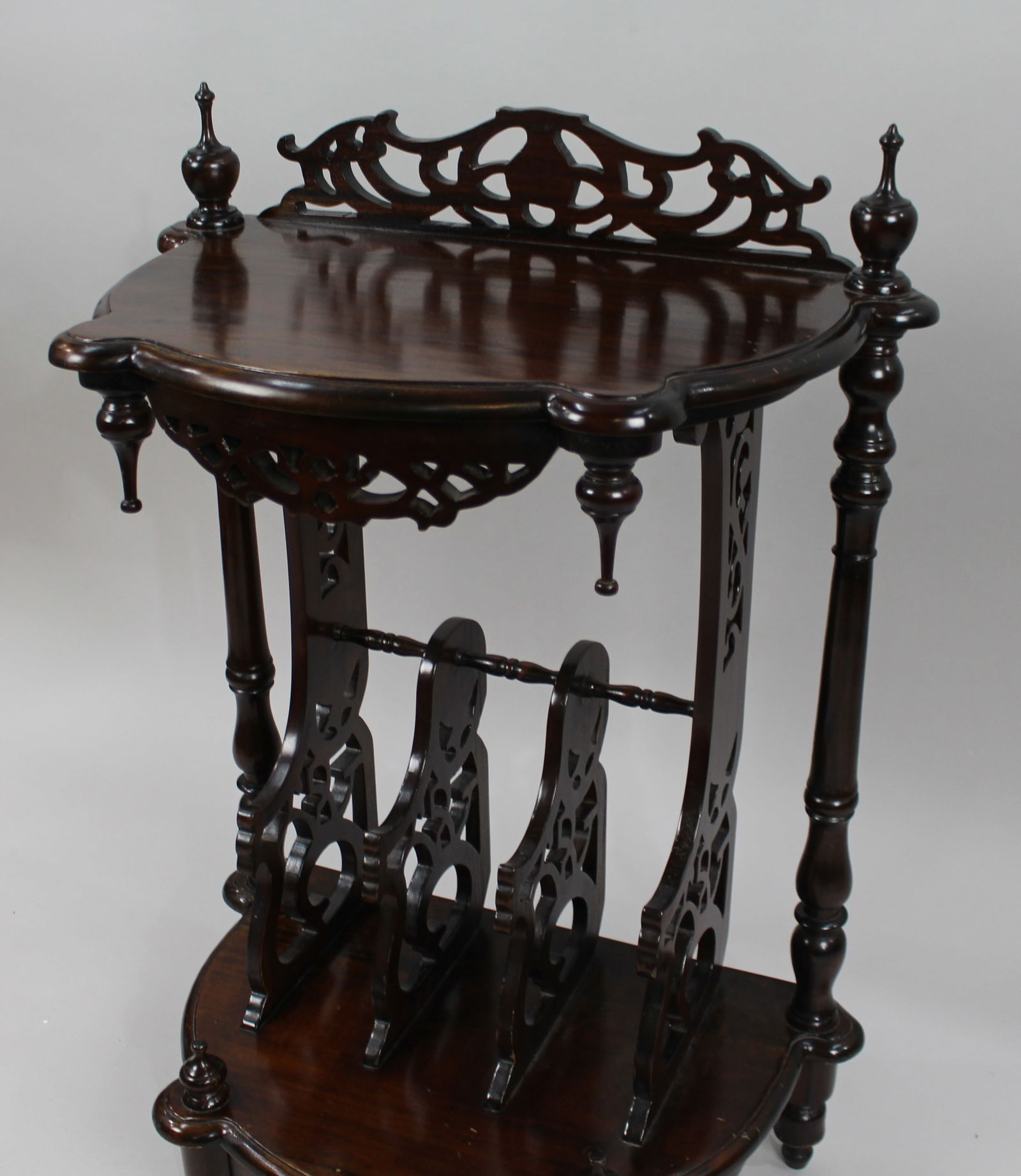 Vintage Mahogany Magazine Rack - 3