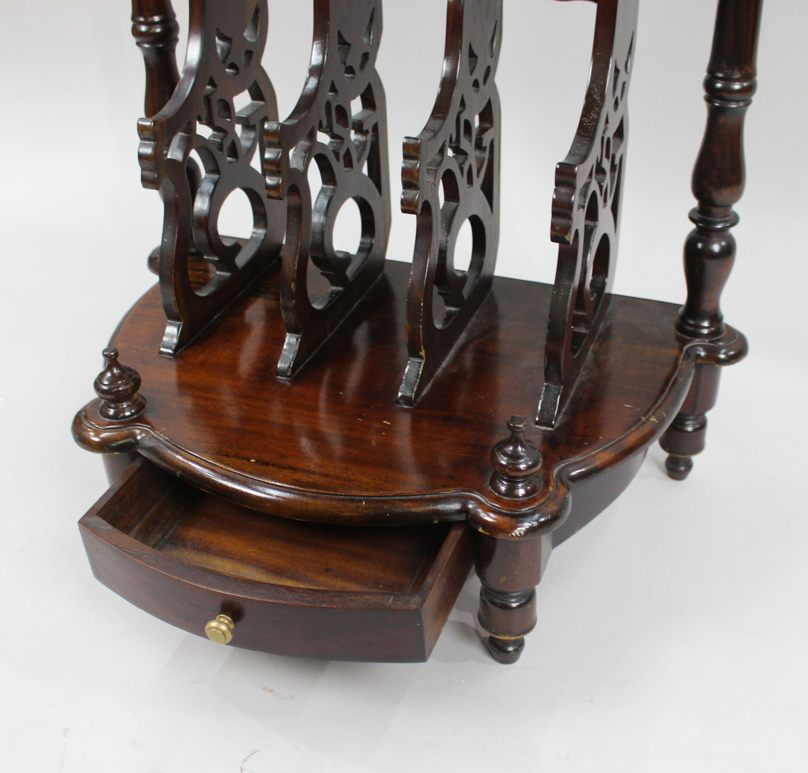 Vintage Mahogany Magazine Rack - 5