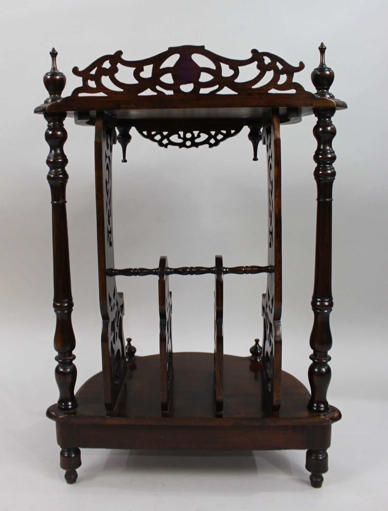 Vintage Mahogany Magazine Rack - 6