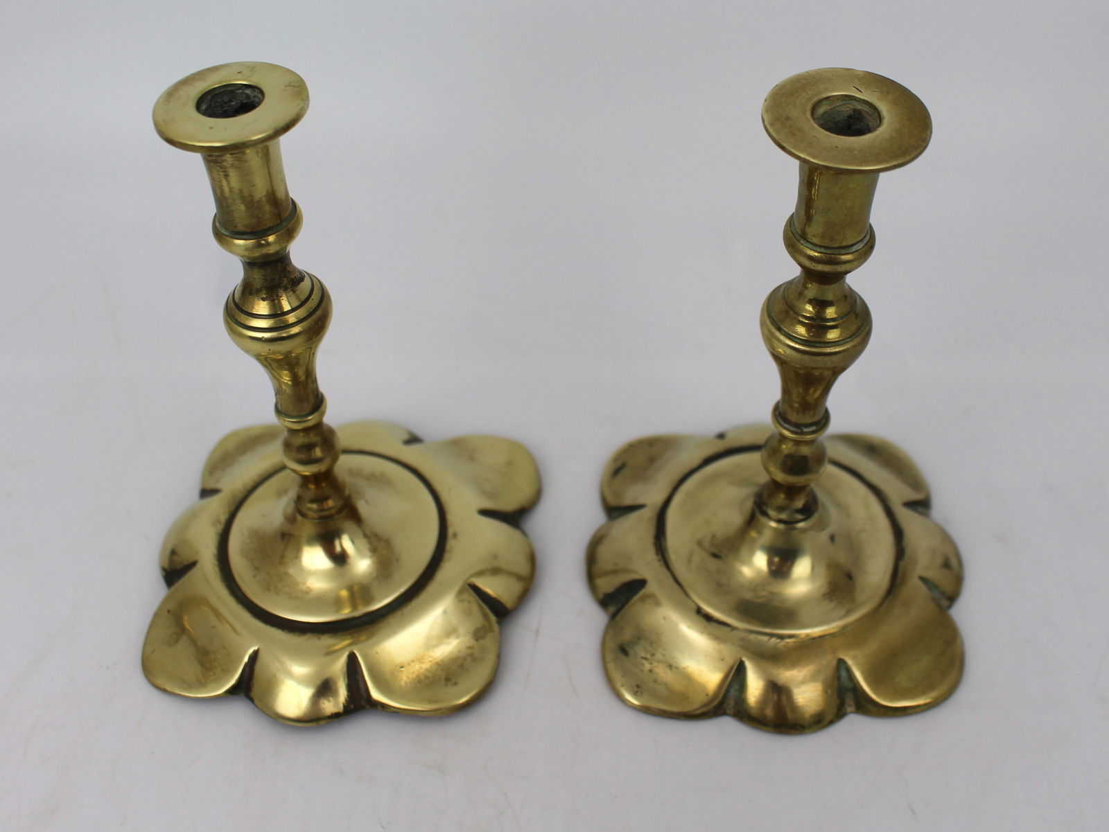 Pair of Small Antique Brass Candlesticks c.1900 - 2
