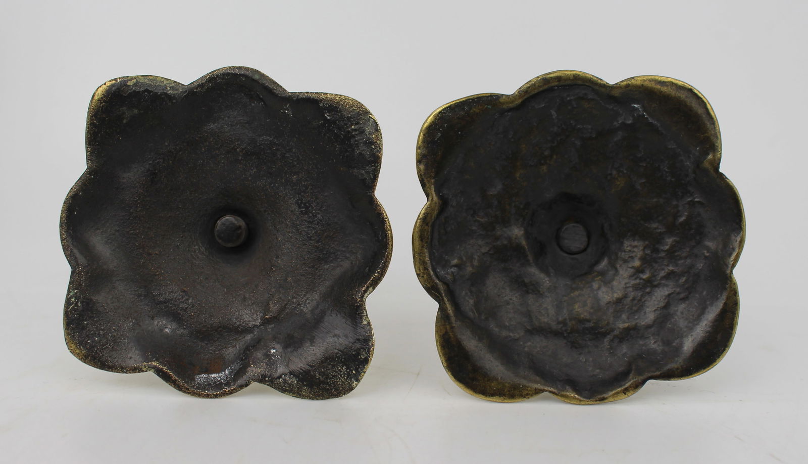 Pair of Small Antique Brass Candlesticks c.1900 - 3