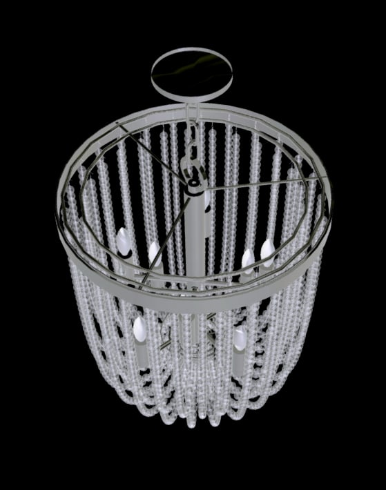 Heavy Polished Nickel & Crystal Designer Chandelier - 10