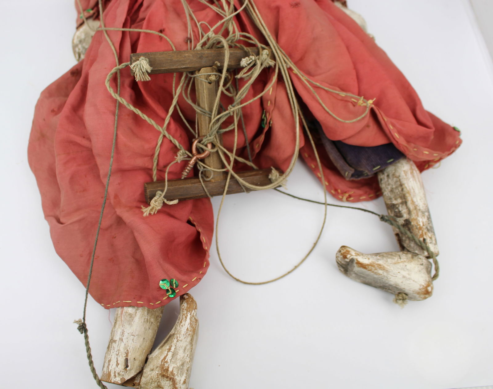 Antique Oriental Hand-Carved Wooden Marionette - 7