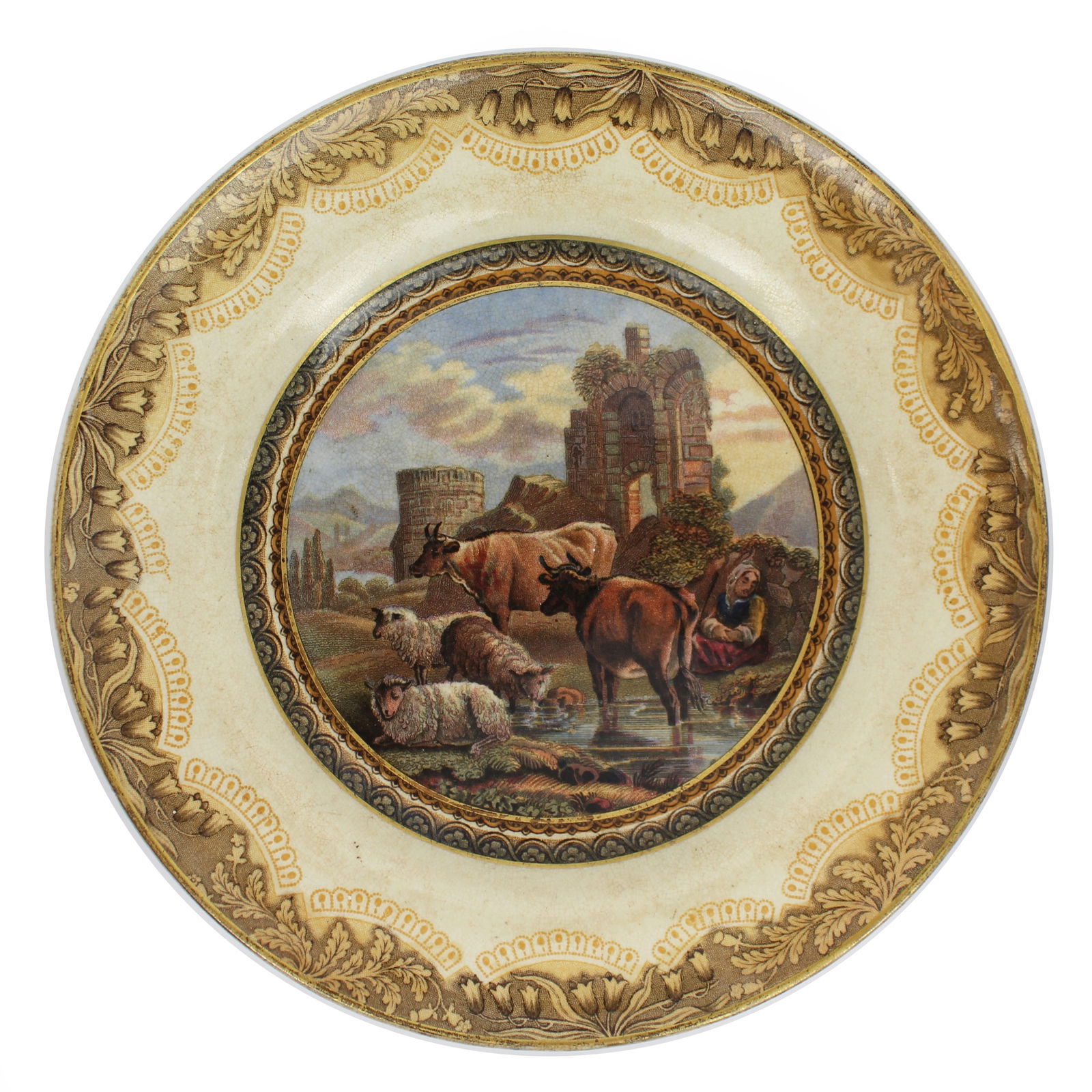 Antique Prattware Plate: Title: Antique Prattware Plate Description: Plate Width 18 cm Craquelure Condition: Used Location Category: Antiques"