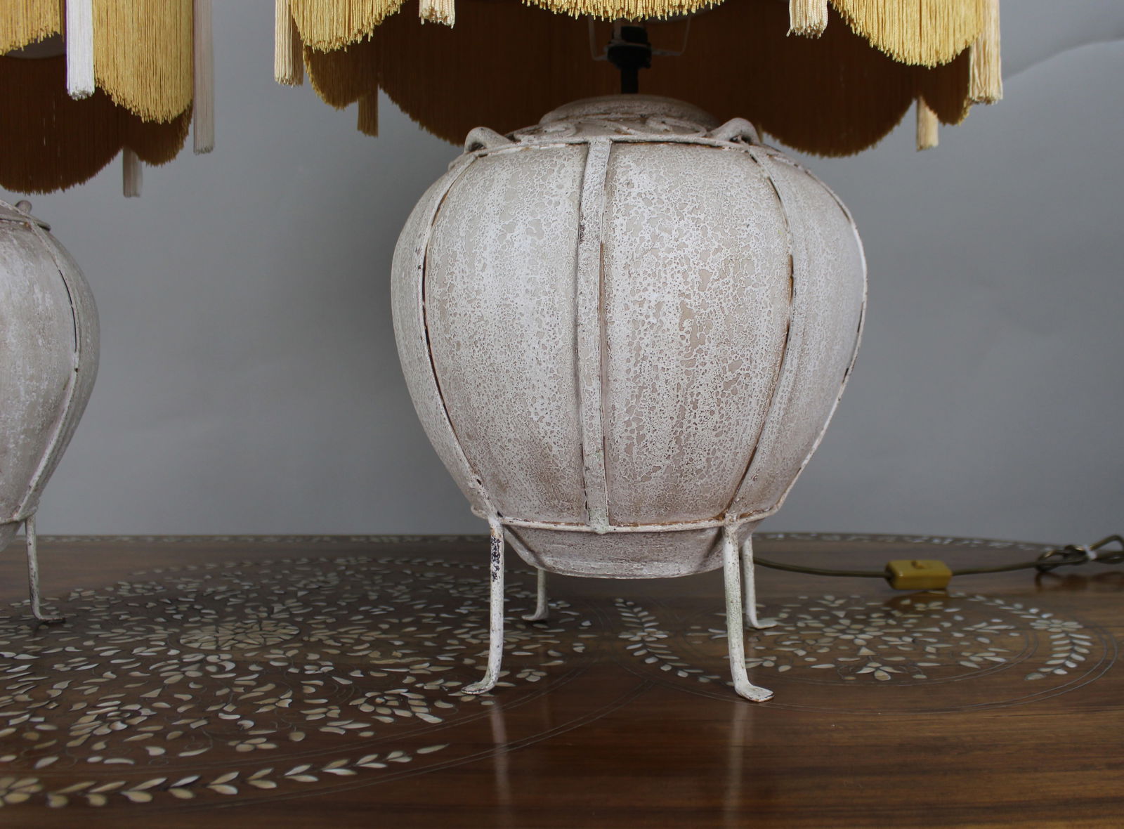 Pair of Large Decorative Table Lamps with Handmade Silk-Lined Shades - 7