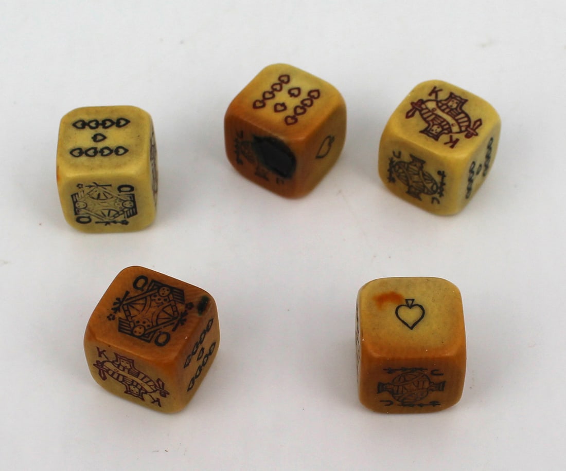 Early 20th c. Bakelite Poker Dice (1 of 2)