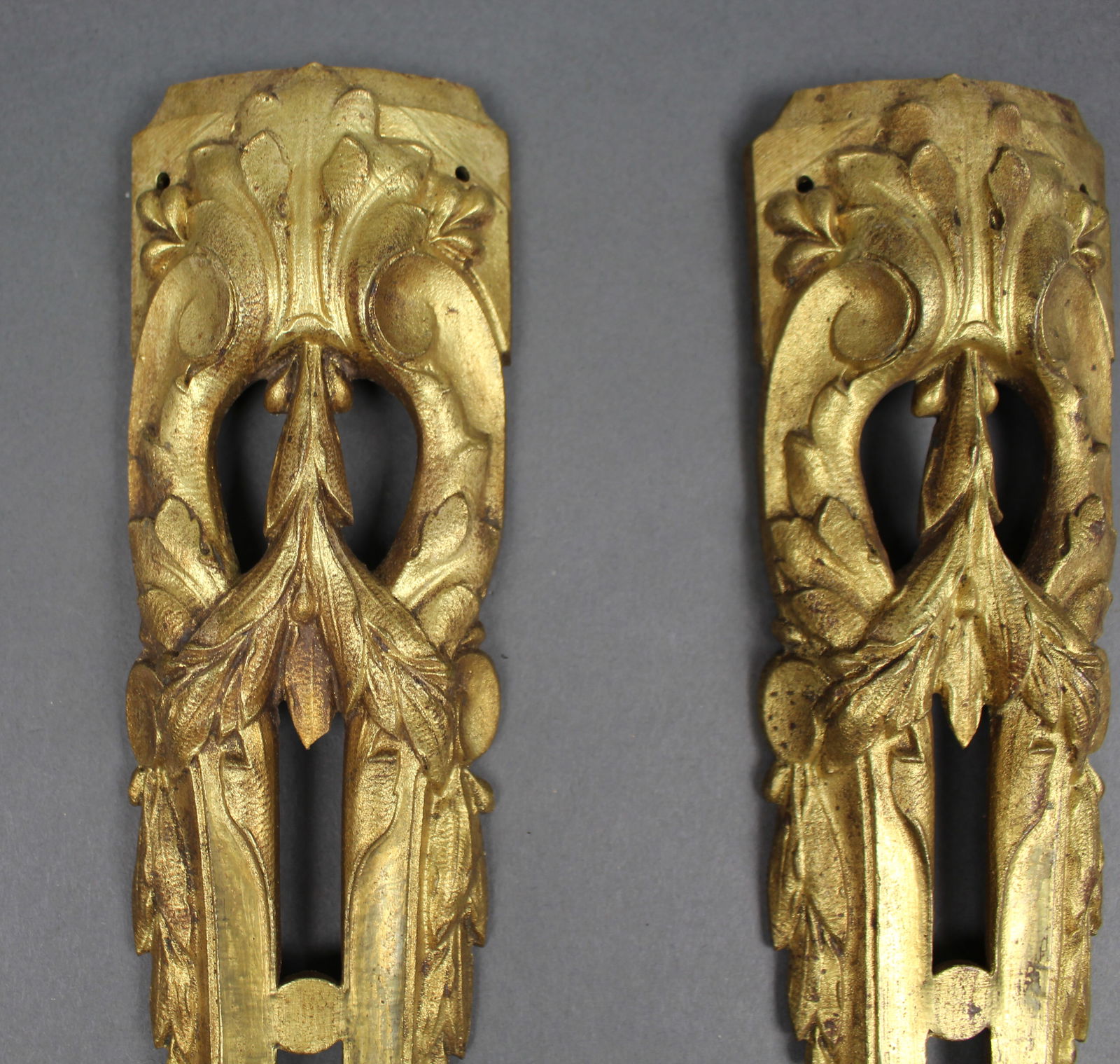 Pair of Louis XVI Style Gilt Bronze Furniture Mounts c.1890 - 2