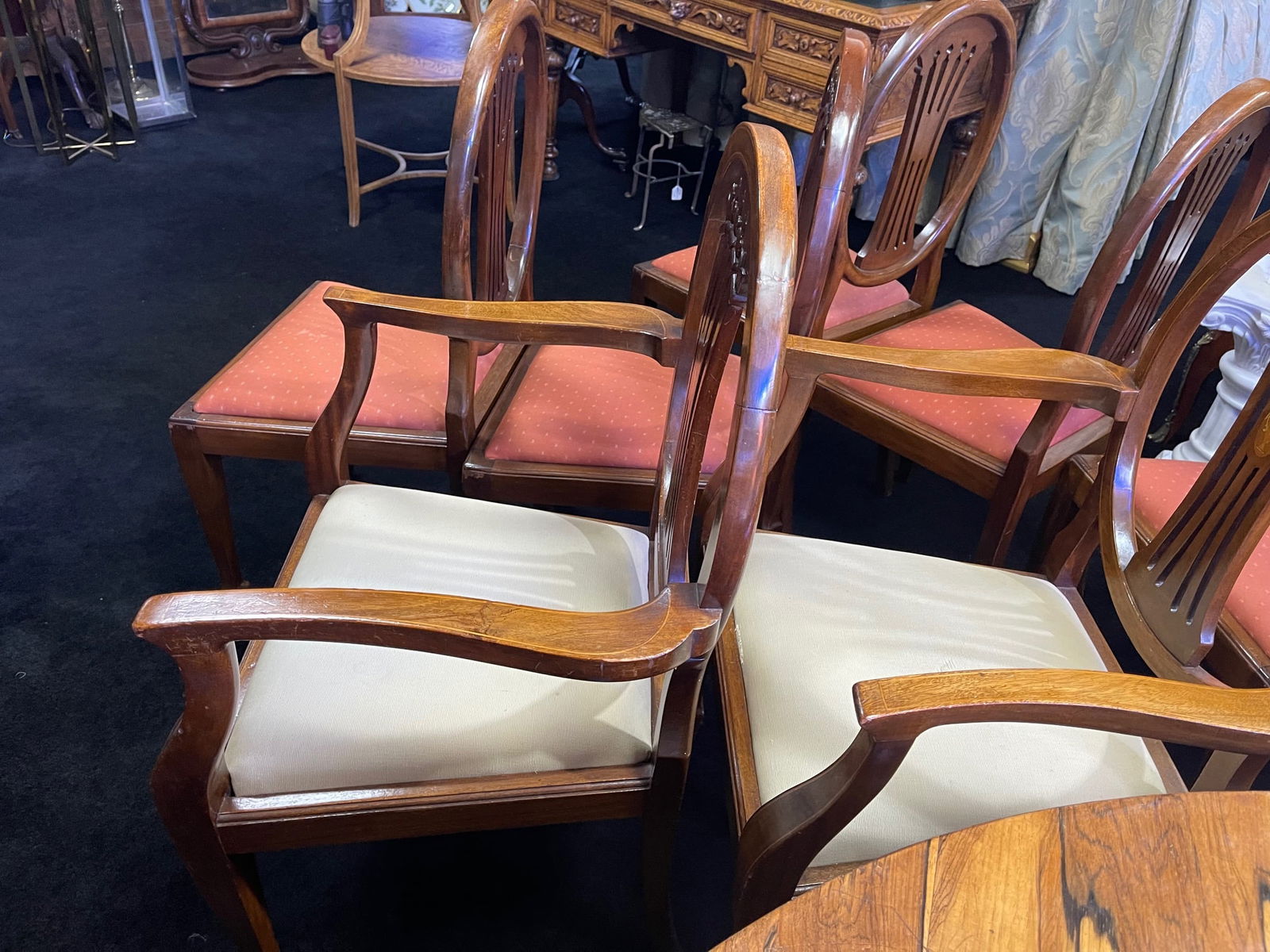 Set of 8 Mahogany Inlaid Dining Chairs - 10