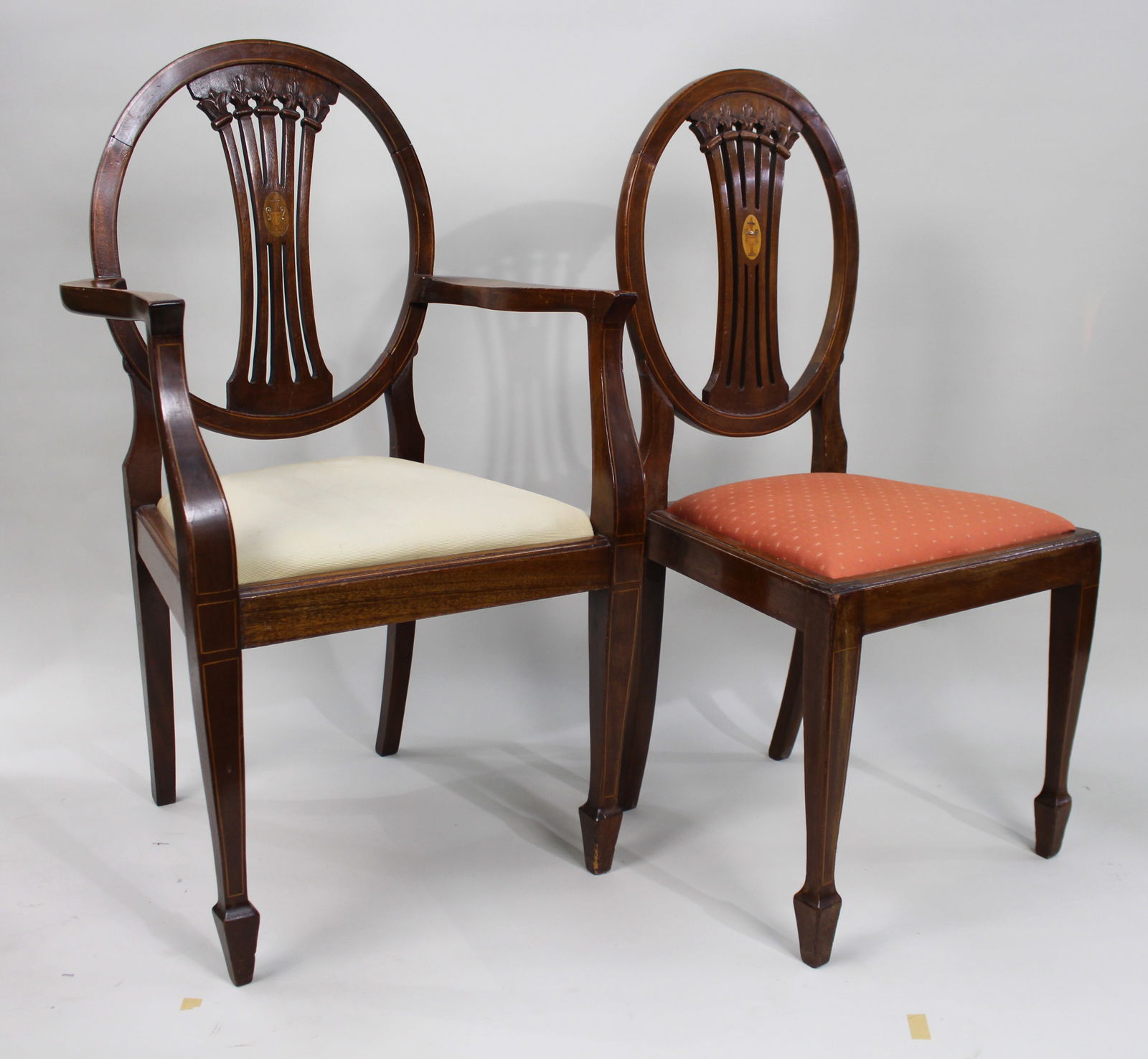 Set of 8 Mahogany Inlaid Dining Chairs - 12