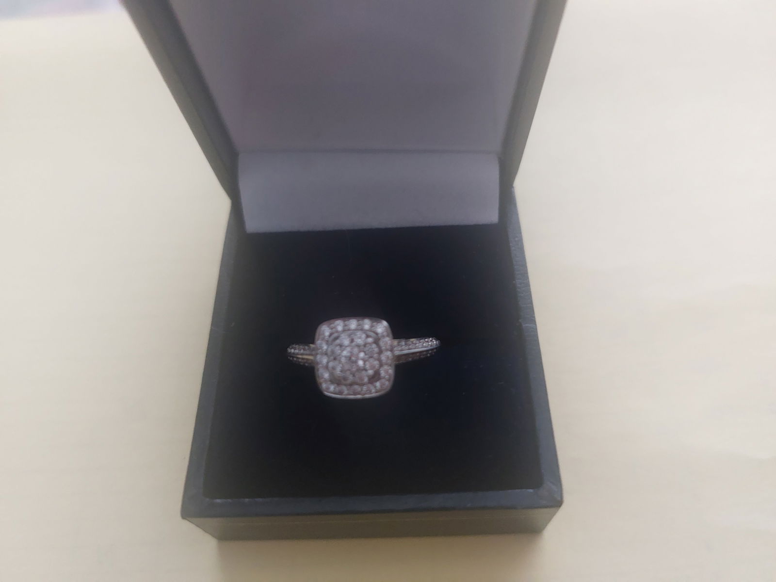 Rhodium Plated Ring 1.25 Carat CZ Stones Size O (1 of 4)