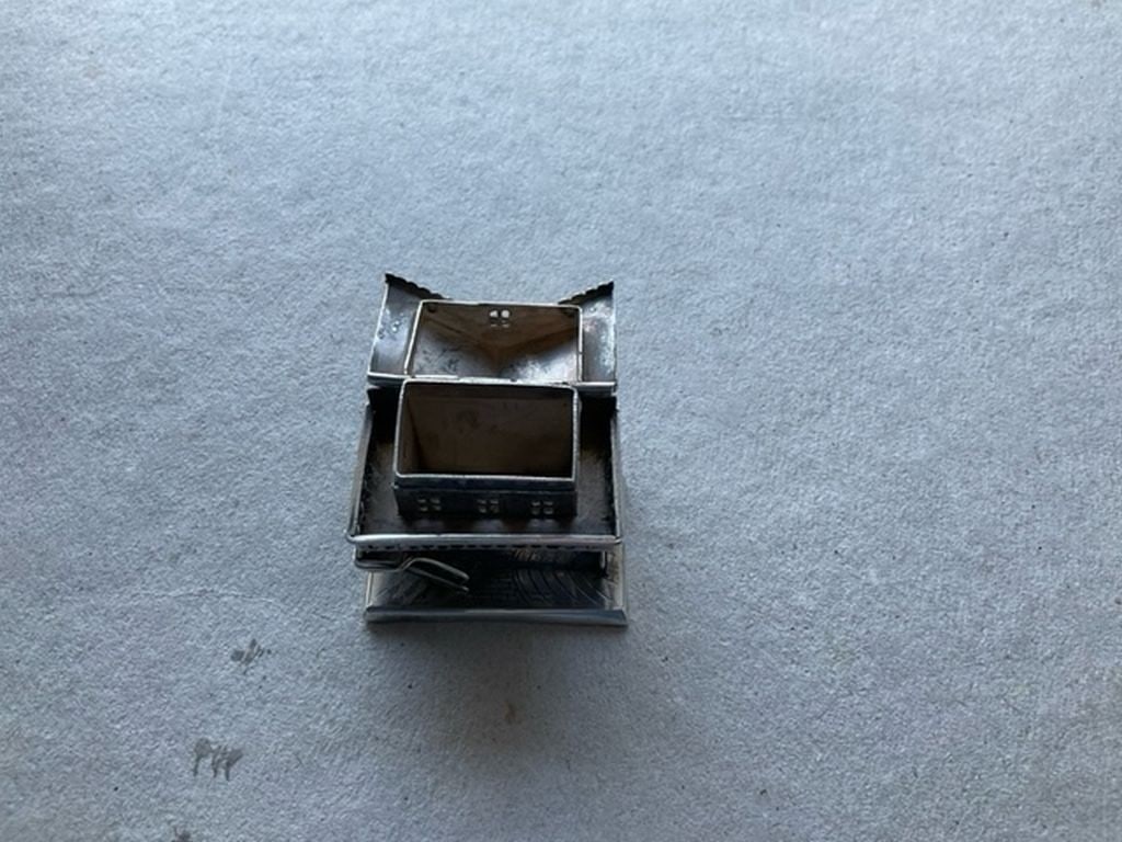 Rare Antique Dutch Silver Ski Chalet Miniature - 4