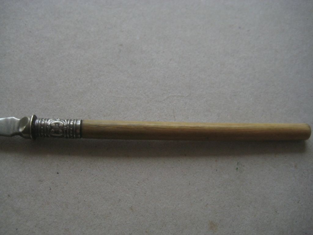 Antique Silver Plated Bone Hafted Pickle Fork - 3