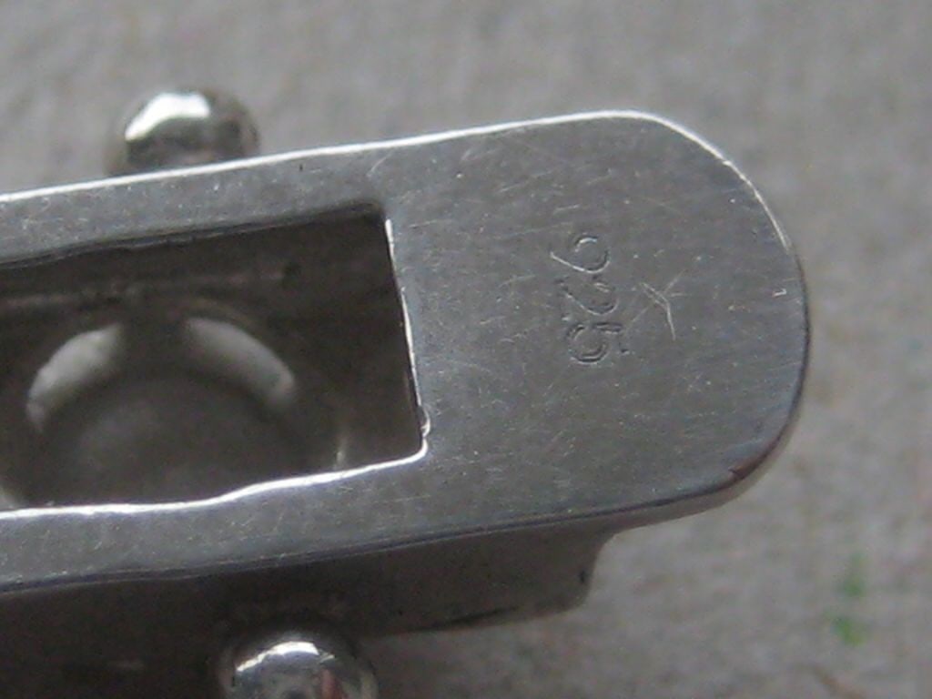 Vintage Sterling Silver Paste Stone Set Tennis Bracelet - 4