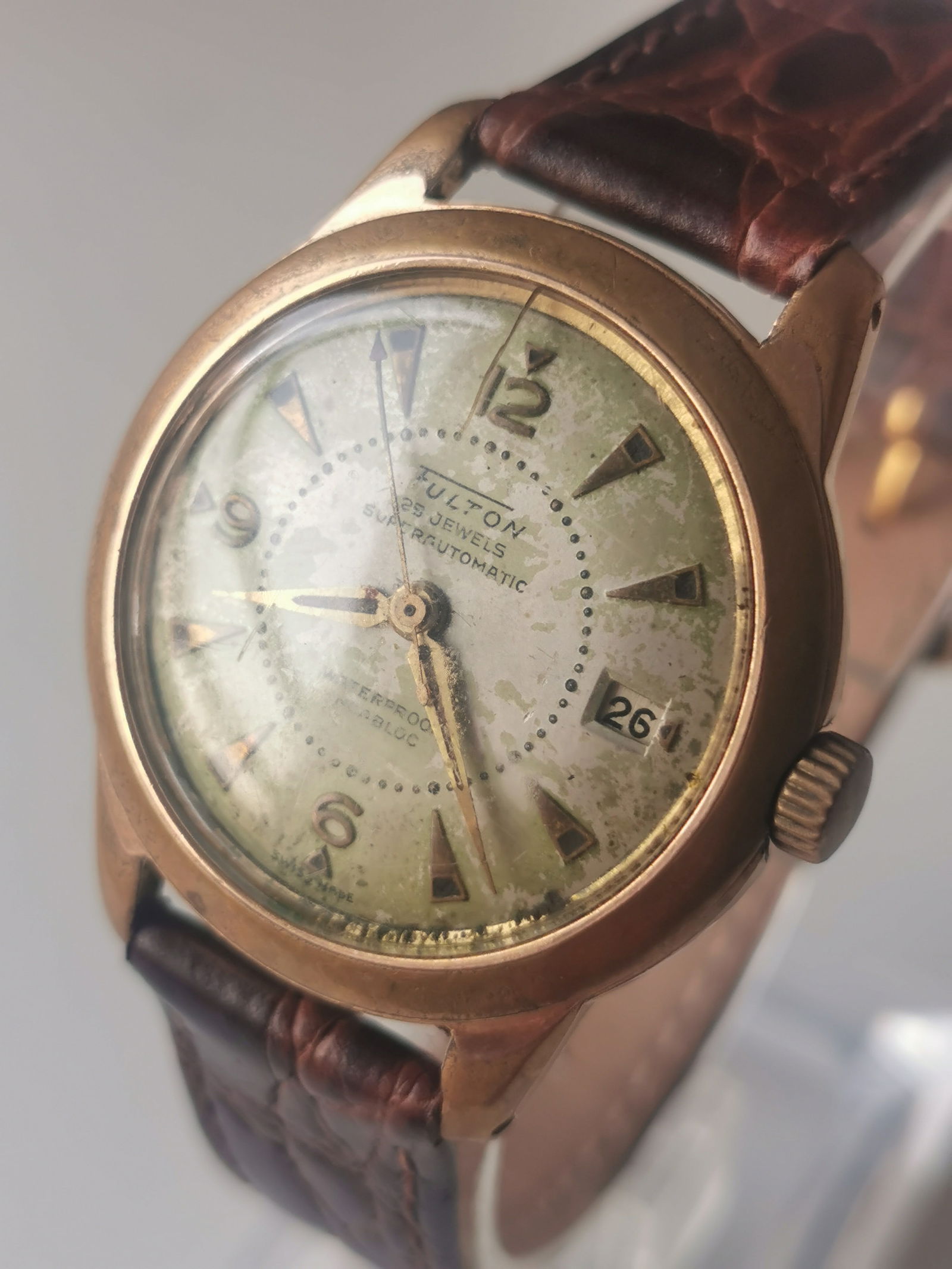 Vintage Rare Fulton (Hamilton) Superautomatic 25J – Tropical Patina - 2