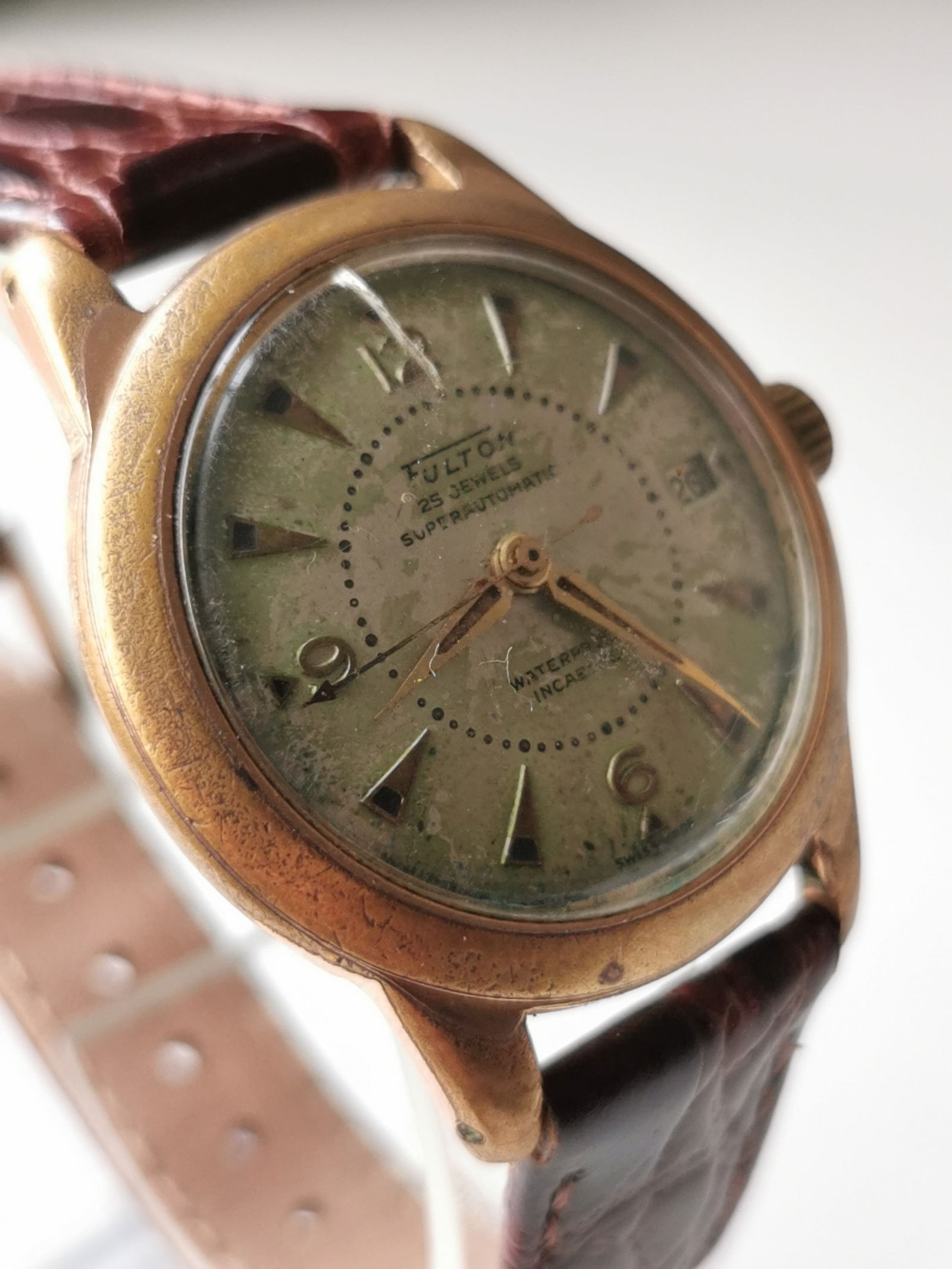 Vintage Rare Fulton (Hamilton) Superautomatic 25J – Tropical Patina - 4