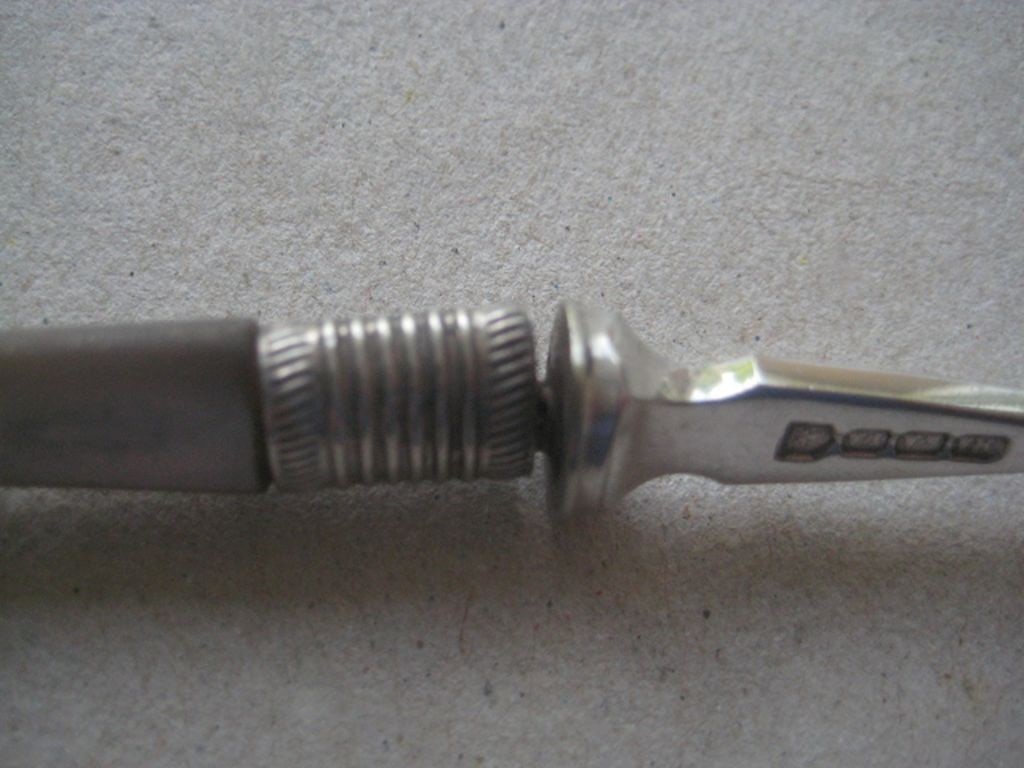 Antique Mother of Pearl Hafted Silver Plated Pickle Fork - 5