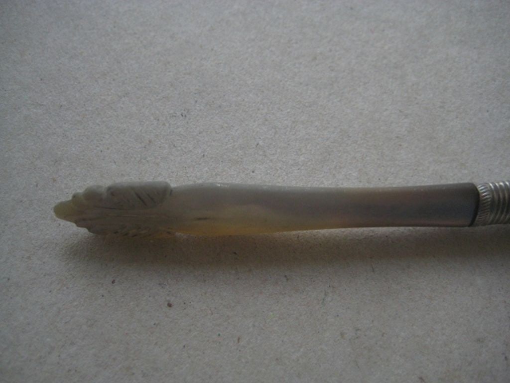 Antique Mother of Pearl Hafted Silver Plated Pickle Fork - 7