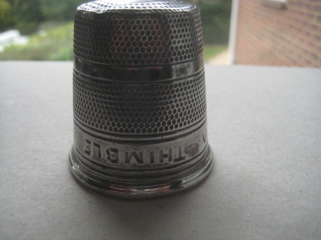 Antique ""Just A Thimble Full"" Large English Pewter Sheffield Shot Drinks Measure - 3