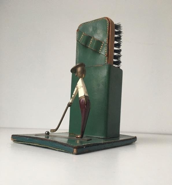 Hagenauer Art Deco Style ‘Golfer’ Bronze and Chrome, Circa 1940s - 2