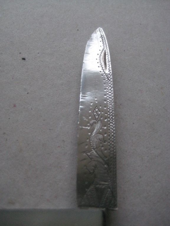 French Mother of Pearl Hafted Silver Twin Bladed Fruit Knife - 3