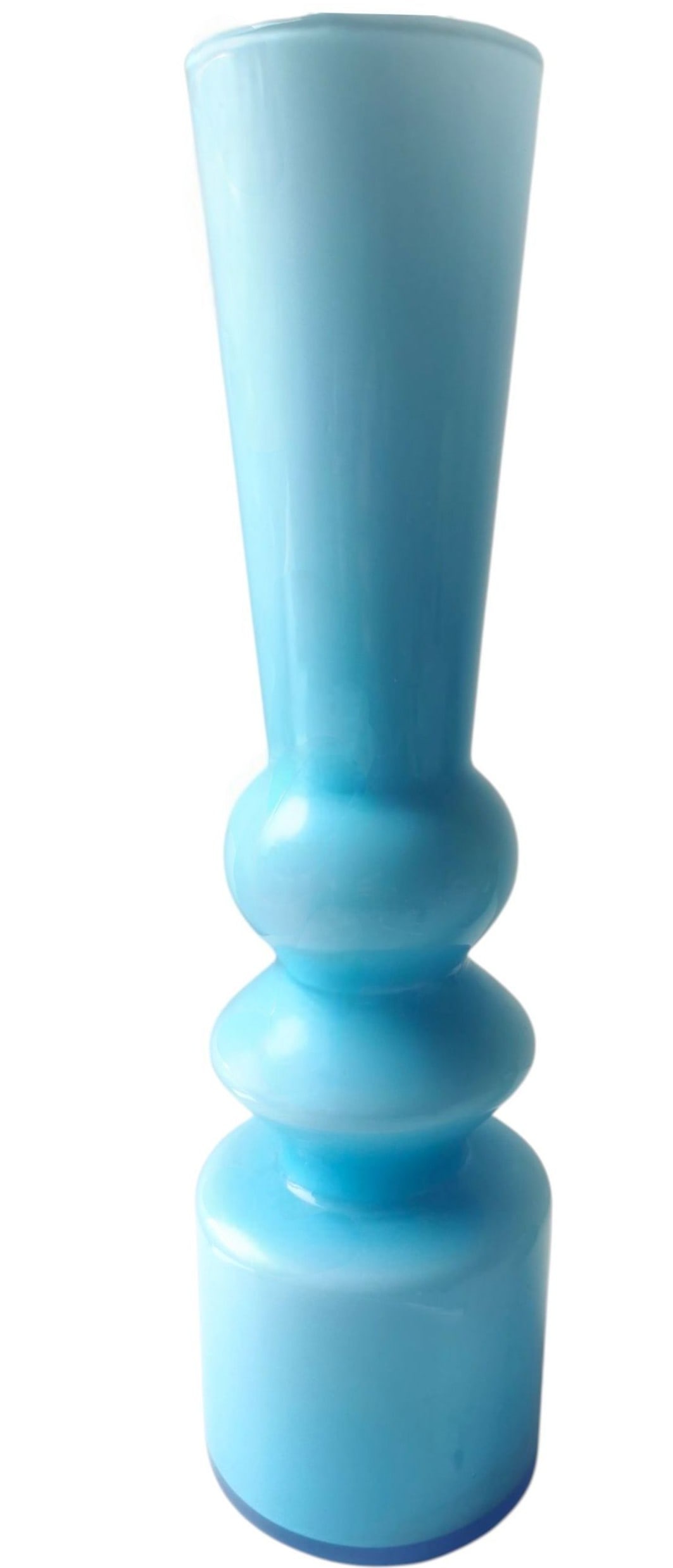 Vintage Mid-Century Empoli Azure Blue Cased Glass Vase - 30cm Tall - Pristine: Title: Vintage Mid-Century Empoli Azure Blue Cased Glass Vase - 30cm Tall - Pristine Description: Vintage Mid-Century Empoli Azure Blue Cased Glass Vase - 30cm Tall - Pristine Add a vibrant pop