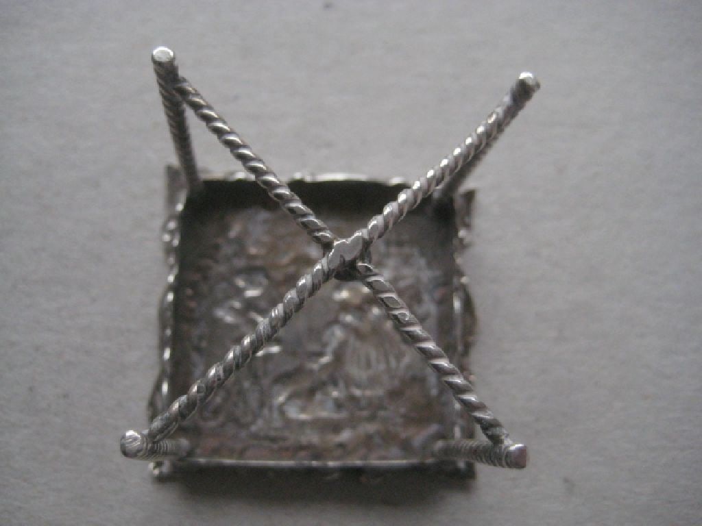 Antique Dutch Silver Miniature Table - 4