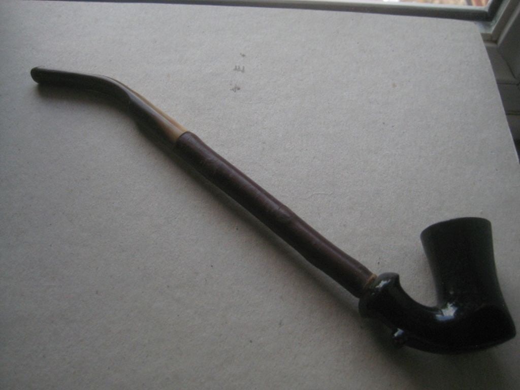 Antique Clay and Horn Pipe - 2