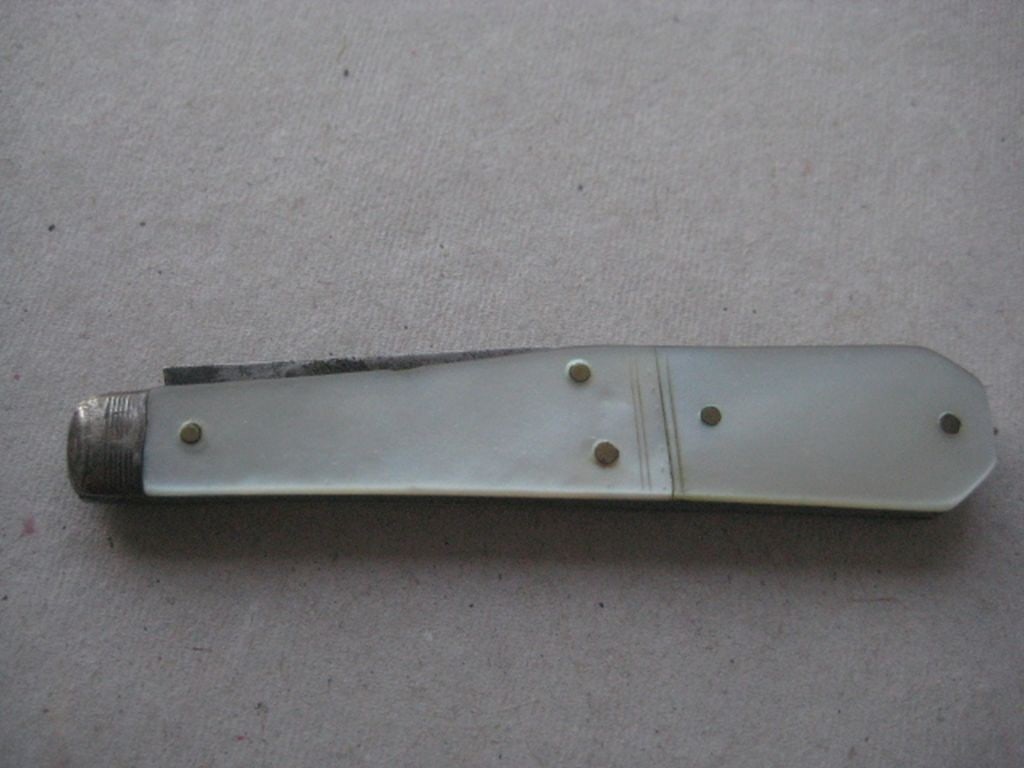 William IV Mother of Pearl Hafted Steel Bladed Folding Fruit Knife - 6