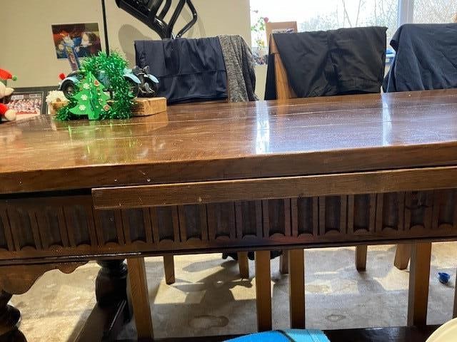 Oak Refectory Table and 12 Chairs - 3
