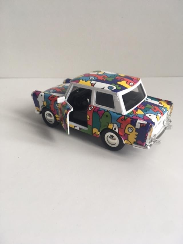 Thierry Noir (b.1958) ‘Heads’ Berlin Trabant Car In Colours By Thierry Noir, 1994, Sold  - 2