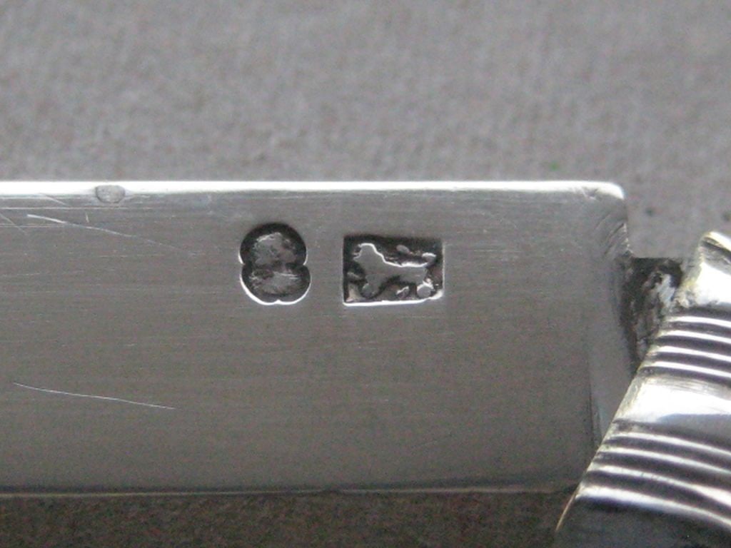 Antique George III Silver Folding Fruit Knife - 5