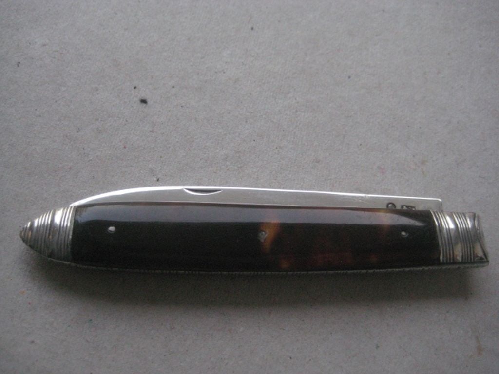Antique George III Silver Folding Fruit Knife - 7