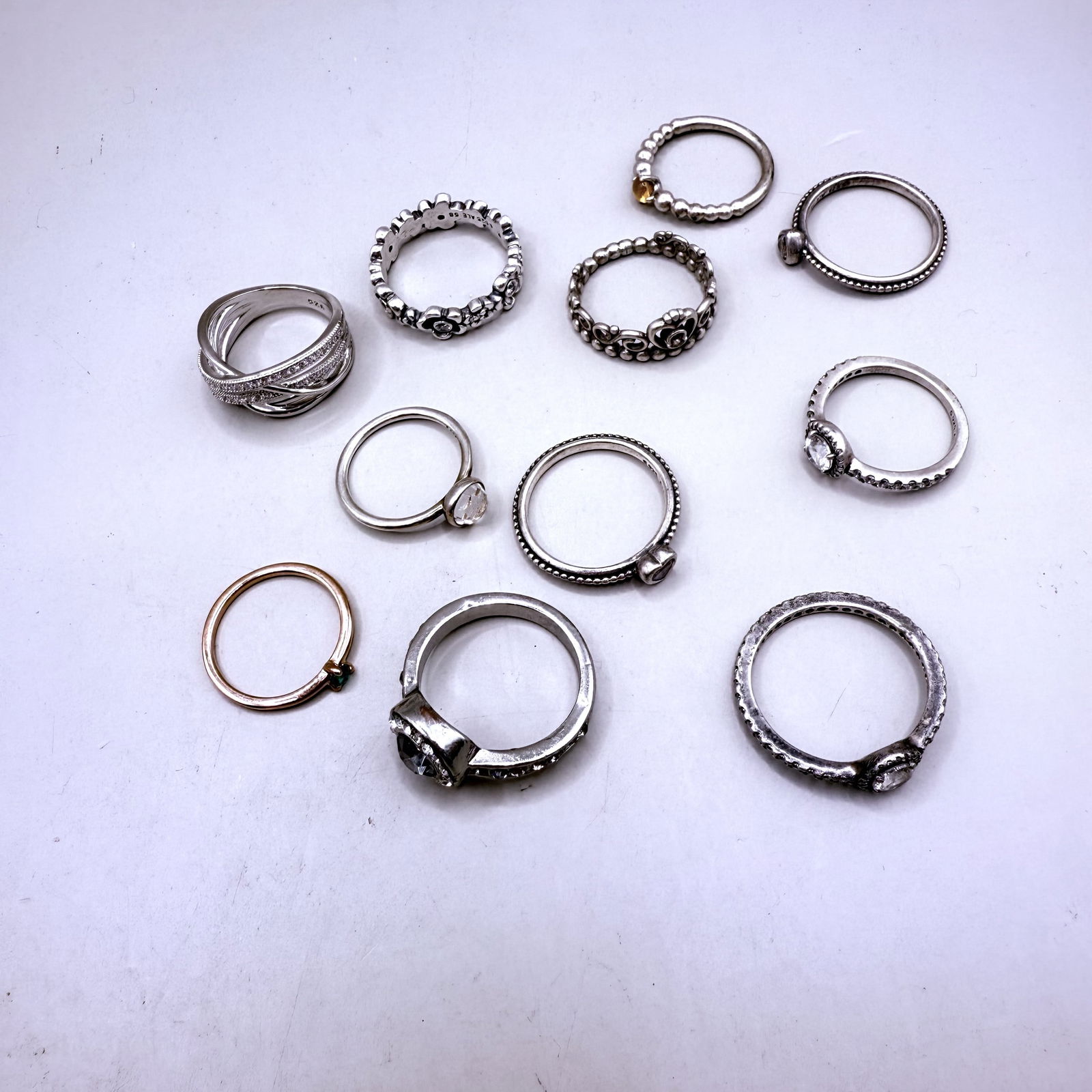 Job Lot 925 Silver Pandora Rings X 11 W34.62g New/Pre Owned: Title: Job Lot 925 Silver Pandora Rings X 11 W34.62g New/Pre Owned Description: Job Lot 925 Silver Pandora Rings X 11 W34.62g New/pre Owned UK postage £4.95 Condition: Used Delivery