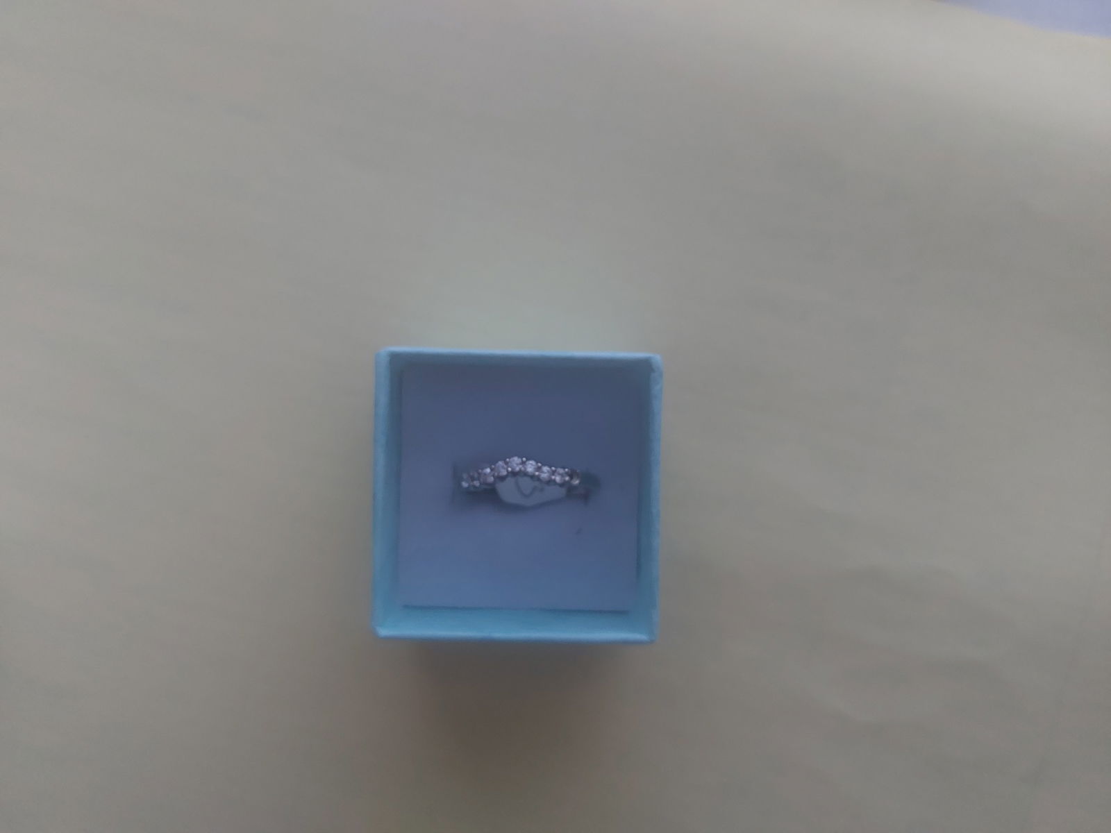 Rhodium Plated Wishbone Style Shaped Wedding/Dress Ring Size O Code 333 - 3