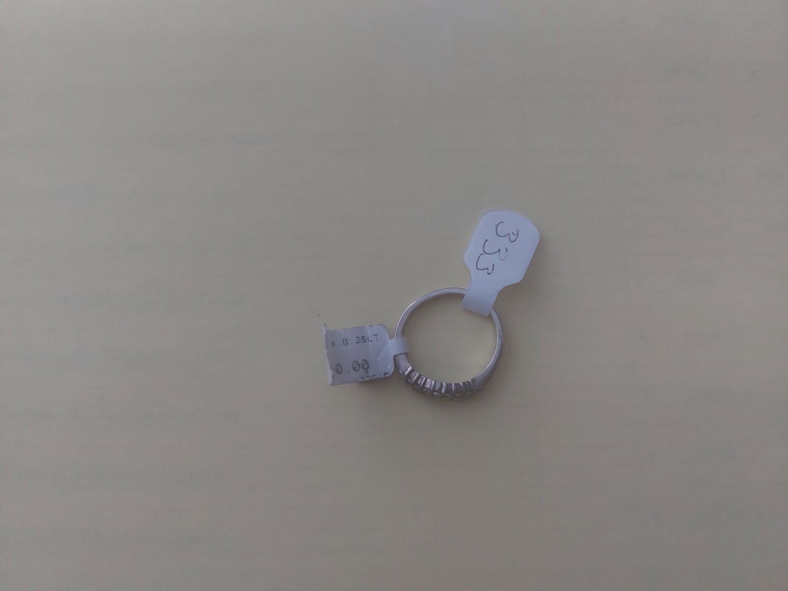 Rhodium Plated Wishbone Style Shaped Wedding/Dress Ring Size O Code 333 - 4