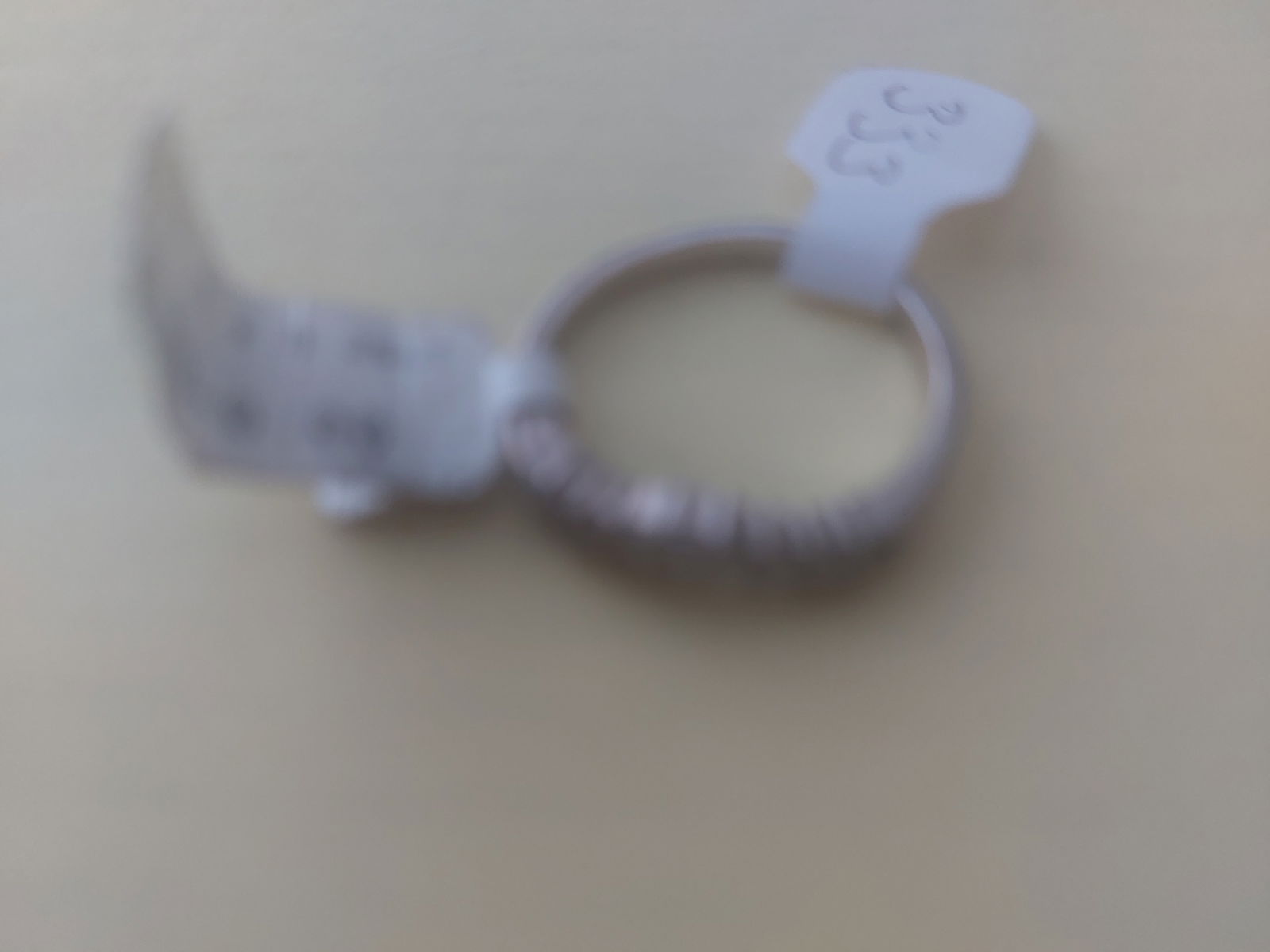 Rhodium Plated Wishbone Style Shaped Wedding/Dress Ring Size O Code 333 - 5