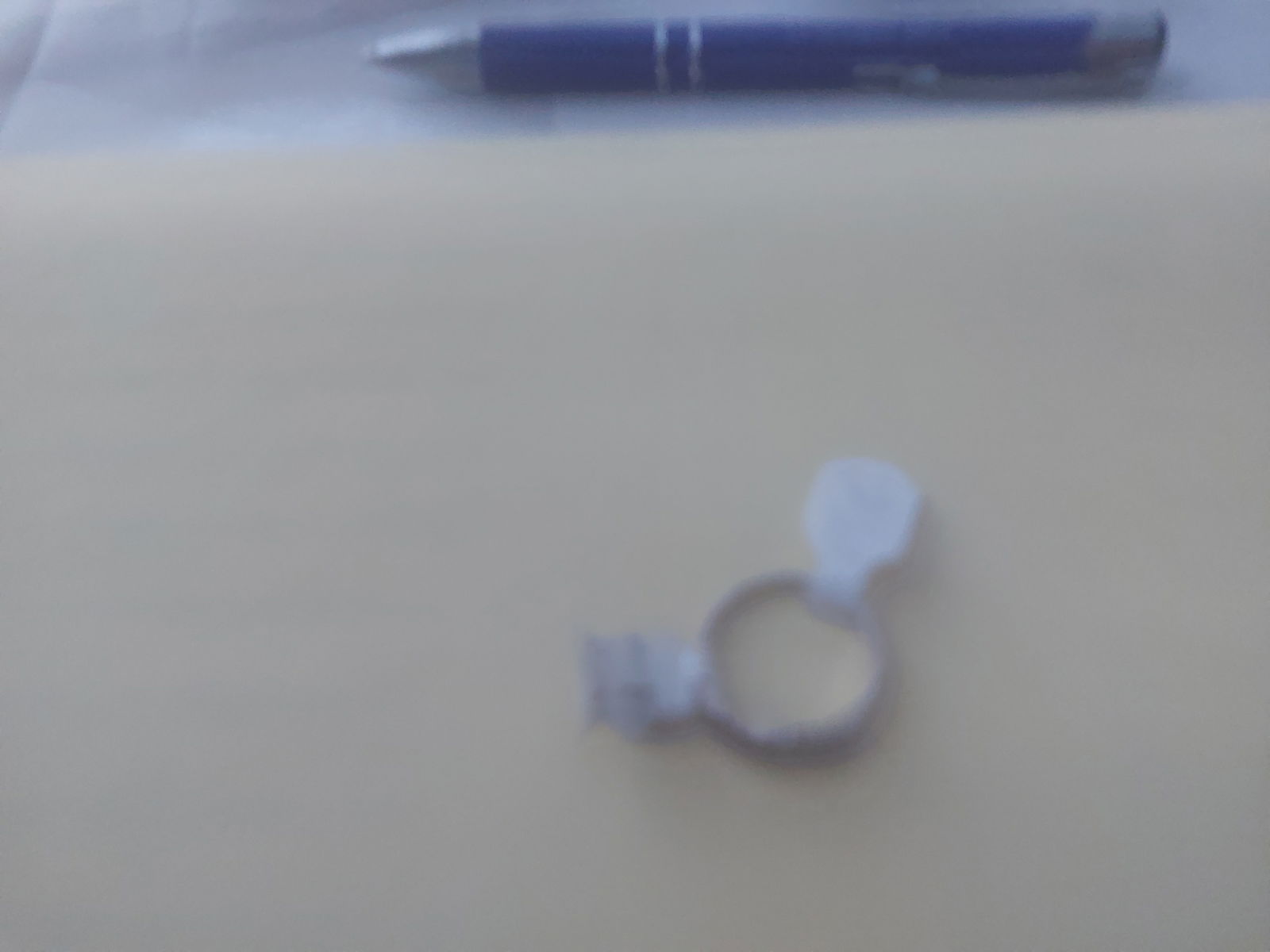 Rhodium Plated Wishbone Style Shaped Wedding/Dress Ring Size O Code 333 - 6