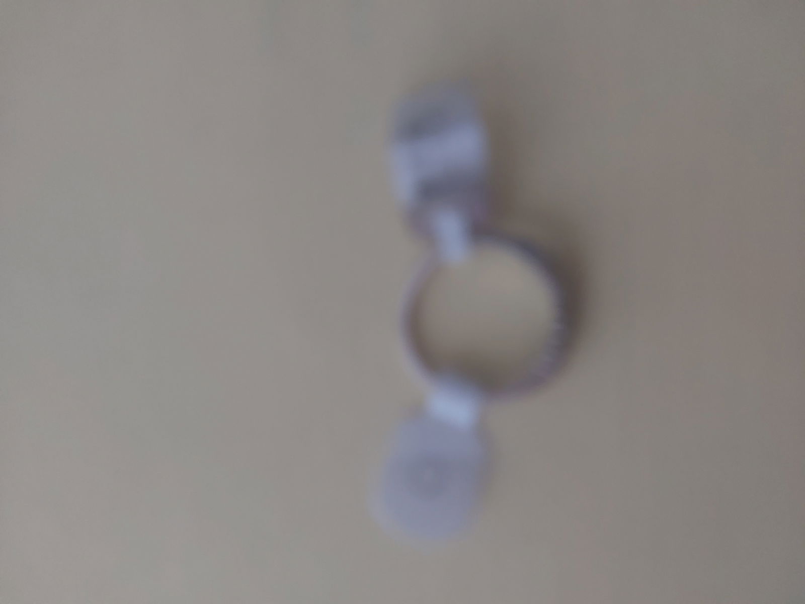 Rhodium Plated Wishbone Style Shaped Wedding/Dress Ring Size O Code 333 - 7