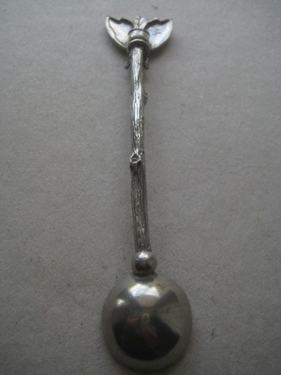 Antique Silver Plated Bee Decorated Spoon - 2