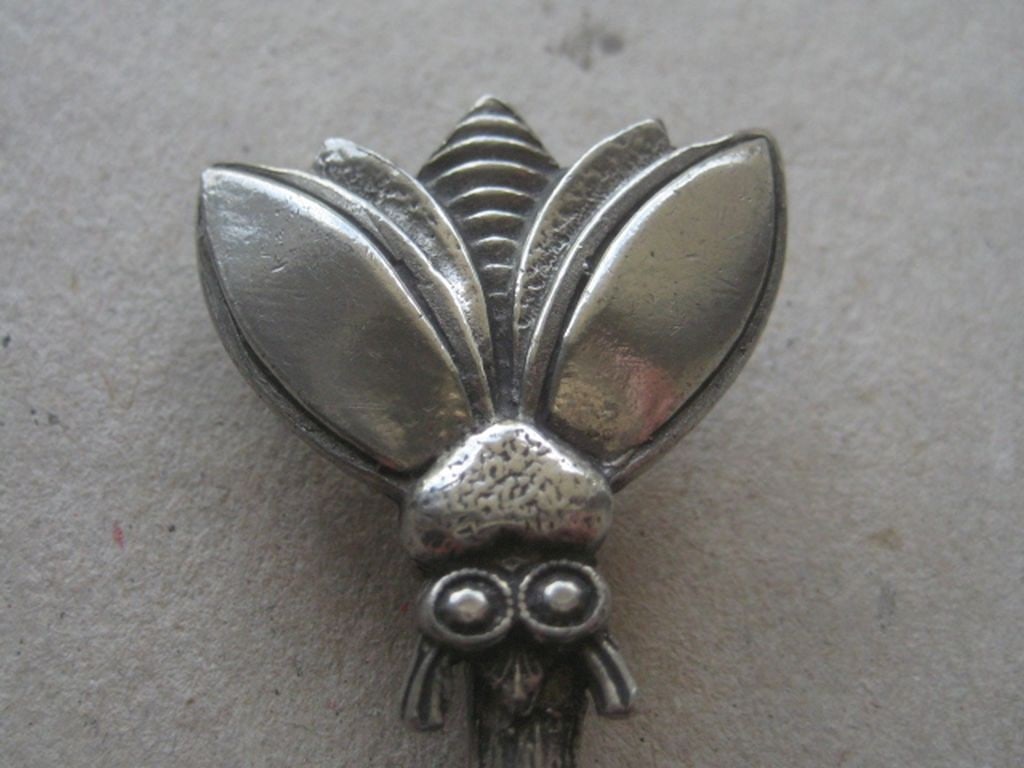 Antique Silver Plated Bee Decorated Spoon - 7