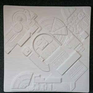 Sir Eduardo Paolozzi,CBE,RA (1924-2005) Mural Plaque, Abstract Architectural Biscuit Porcelain, 1... - 6