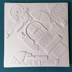 Sir Eduardo Paolozzi,CBE,RA (1924-2005) Mural Plaque, Abstract Architectural Biscuit Porcelain, 1... - 7