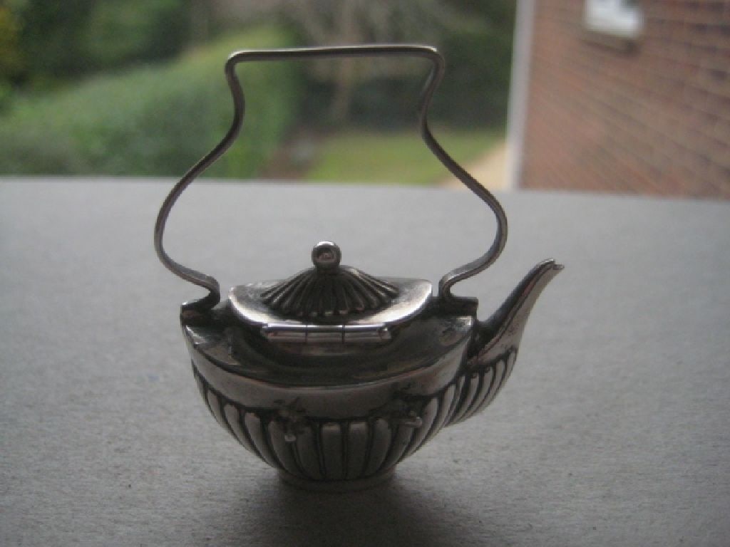 Antique Miniature Silver Fireside Kettle, Birmingham 1905 - 2